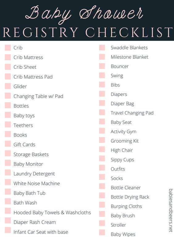 baby shower checklist